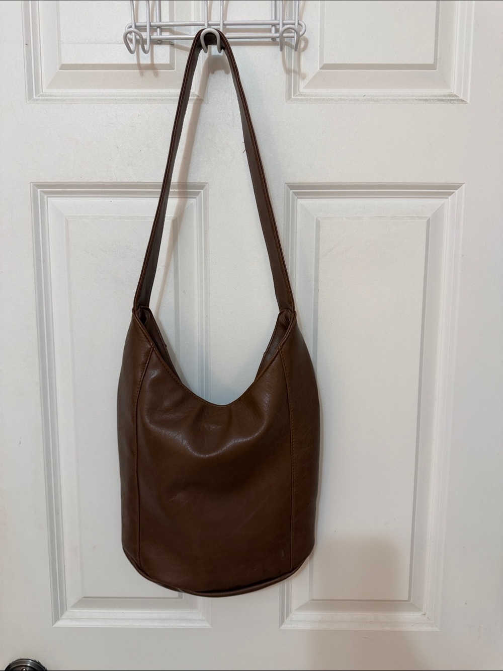 Vintage Faded Glory Brown Leather Hobo Shoulder Bag